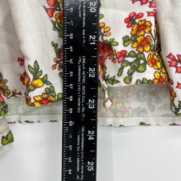 Anthropologie x Kinga Csilla Tunic Small Boho Peasant Oversize Floral Linen - Picture 9 of 12